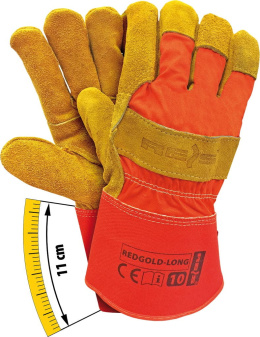 Reis REDGOLD-LONG rękawice robocze wzmacniane skórą z długim mnakietem