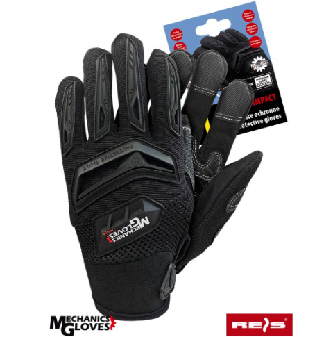 Reis RMC-IMPACT rękawice robocze monterskie wzmacniane czarne Reis RMC-IMPACT rękawice robocze monterskie wzmacniane czarne