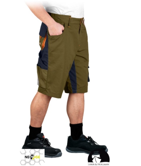 krótkie spodenki roboocze LH-NA-TS Leber&Hollman khaki-granatowo-pomarańczowe krótkie spodenki roboocze LH-NA-TS Leber&Hollman khaki-granatowo-pomarańczowe