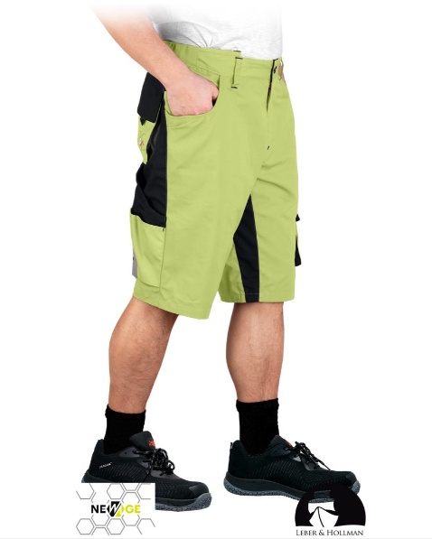 krótkie spodenki roboocze LH-NA-TS Leber&Hollman limonkowo-czarne krótkie spodenki roboocze LH-NA-TS Leber&Hollman limonkowo-czarne