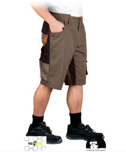 krótkie spodenki roboocze LH-NA-TS Leber&Hollman beżowo-brązowo-pomarańczowe