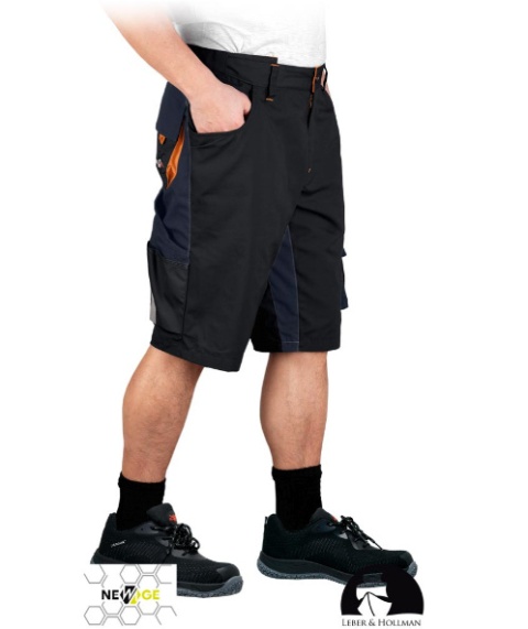 krótkie spodenki roboocze LH-NA-TS Leber&Hollman czarno-granatowo-pomarańczowe krótkie spodenki roboocze LH-NA-TS Leber&Hollman czarno-granatowo-pomarańczowe