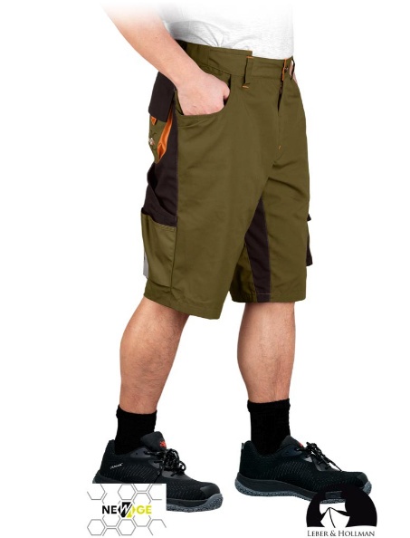 krótkie spodenki roboocze LH-NA-TS Leber&Hollman khaki-brązowo-pomarańczowe krótkie spodenki roboocze LH-NA-TS Leber&Hollman khaki-brązowo-pomarańczowe