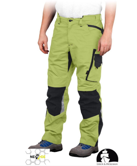 spodnie robocze do pasa LH-NA-T Leber&Hollman limonkowo-czarne