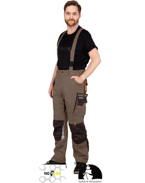 aposnie robocze ogrodniczki ocieplane LH-NAW-B Leber&Hollman beżowo-brązowo-pomarańczowe aposnie robocze ogrodniczki ocieplane LH-NAW-B Leber&Hollman beżowo-brązowo-pomarańczowe