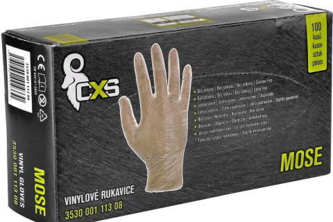 Canis CXS Mose rękawiczki jednorazowe winylowe lekko pudrowane Canis CXS Mose rękawiczki jednorazowe winylowe lekko pudrowane
