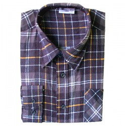 koszula robocza flanelowa Leon Consorte szaro-pomarańczowa