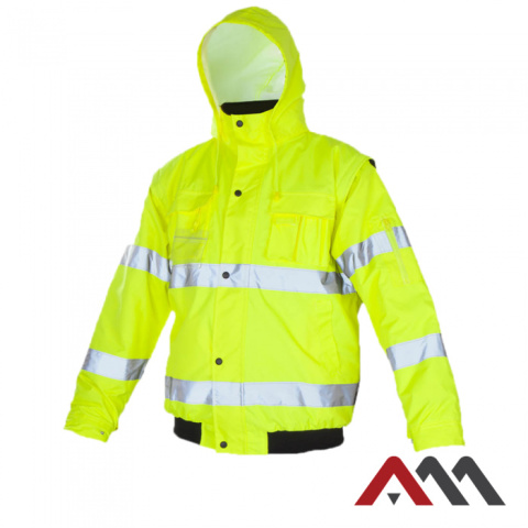 kurtka robocza ocieplana ostrzegawcza 2w1 Flash Short kat.2 Art.Master żółta kurtka robocza ocieplana ostrzegawcza 2w1 Flash Short kat.2 Art.Master żółta