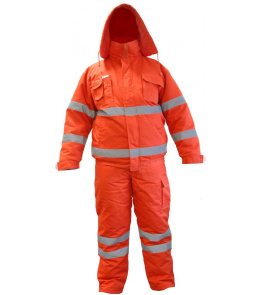 spodnie robocze ogrodniczki ocieplane Buran Consorte ostrzegawcze