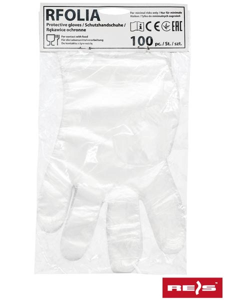 RĘKAWICE OCHRONNE JEDNORAZOWE FOLIOWE RFOLIA REIS RĘKAWICE OCHRONNE JEDNORAZOWE FOLIOWE RFOLIA REIS