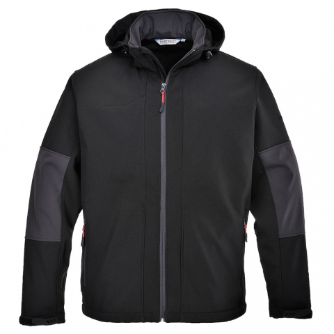 KURTKA ROBOCZA SOFTSHELL OCIEPLANA Z KAPTUREM TK53 PORTWEST CZARNA