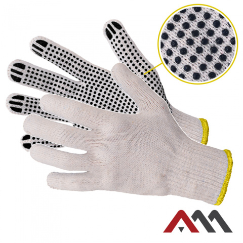 rękawice robocze nakrapiane PCV RND400 BLACK Art.Master rękawice robocze nakrapiane PCV RND400 BLACK Art.Master