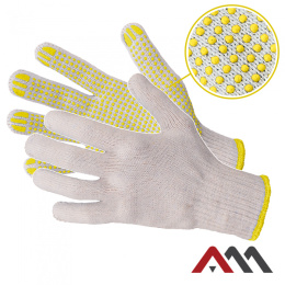 rękawice robocze nakrapiane PCV RND400 YELLOW Art.Master