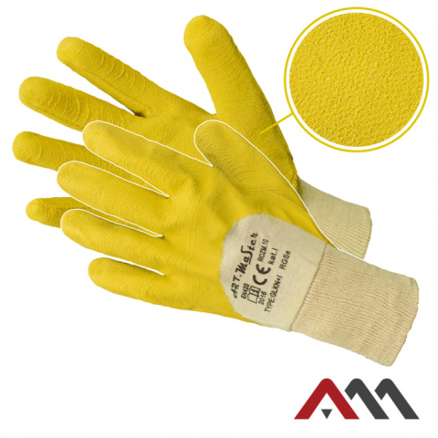 rękawice robocze powlekane lateksem RGSE YELLOW Art.Master