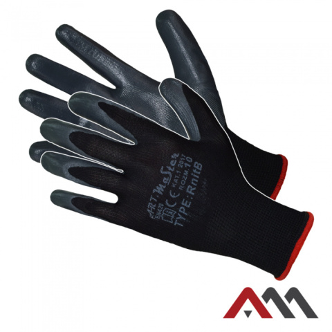 rękawice robocze powlekane nitrylem RNITBLACK KAT.1 Art.Master rękawice robocze powlekane nitrylem RNITBLACK KAT.1 Art.Master