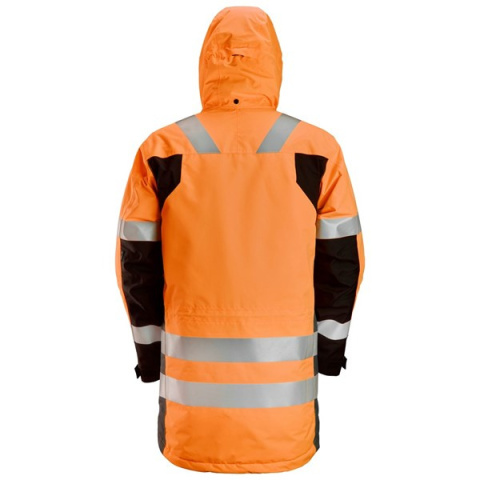 Snickers Workwear AllroundWork 1830 parka odblaskowa przeciwdeszczowa ocieplana pomarańczowo-grafitowa Snickers Workwear AllroundWork 1830 parka odblaskowa przeciwdeszczowa ocieplana pomarańczowo-grafitowa