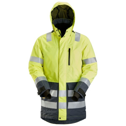 parka odblaskowa przeciwdeszczowa ocieplana AllroundWork 1830 Snickers Workwear żółto-grafitowa parka odblaskowa przeciwdeszczowa ocieplana AllroundWork 1830 Snickers Workwear żółto-grafitowa