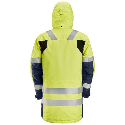 Snickers Workwear AllroundWork 1830 parka odblaskowa przeciwdeszczowa ocieplana żółto-granatowa Snickers Workwear AllroundWork 1830 parka odblaskowa przeciwdeszczowa ocieplana żółto-granatowa