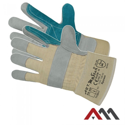 rękawice robocze wzmacnoane skórą dwoinową RPOWER B Art.Master