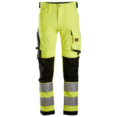 spodnie roboocze do pasa odblaskowe AllroundWork 6343 Snickers Workwear żółte spodnie roboocze do pasa odblaskowe AllroundWork 6343 Snickers Workwear żółte