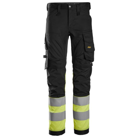 spodnie do pasa odblaskowe Stretch 6334 Snickers Workwear czarno-żółte spodnie do pasa odblaskowe Stretch 6334 Snickers Workwear czarno-żółte