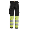 Snickers Workwear spodnie do pasa odblaskowe Stretch 6334 czarno-żółte Snickers Workwear spodnie do pasa odblaskowe Stretch 6334 czarno-żółte