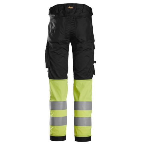 Snickers Workwear spodnie do pasa odblaskowe Stretch 6334 czarno-żółte Snickers Workwear spodnie do pasa odblaskowe Stretch 6334 czarno-żółte