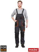 spodnie robocze ogrodniczki Foreco-B Reis  grafitowo-pomarańczowy
