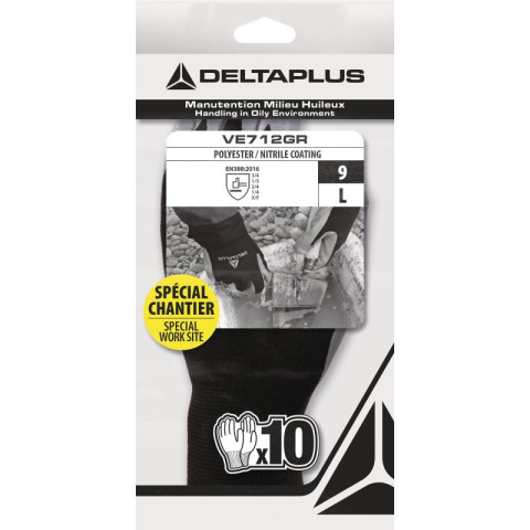Delta Plus VE712GRG10 rękawice robocze powlekane nitrylem