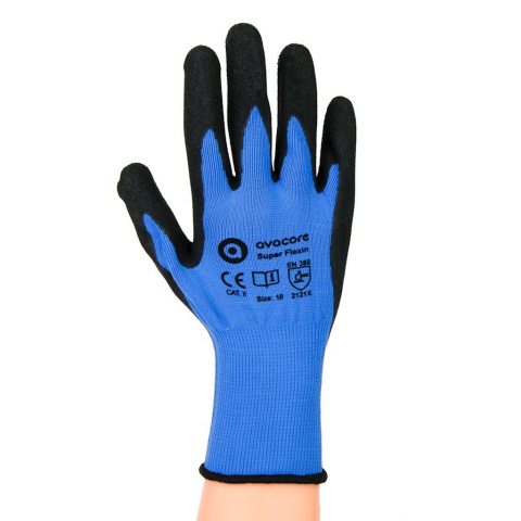 rękawice robocze powlekane spienionym lateksem AVA SUPER FLEXIN CUT kat.II Avacore