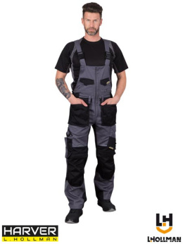 spodnie robocze ogrodniczki Harver L.Hollman szaro-czarny