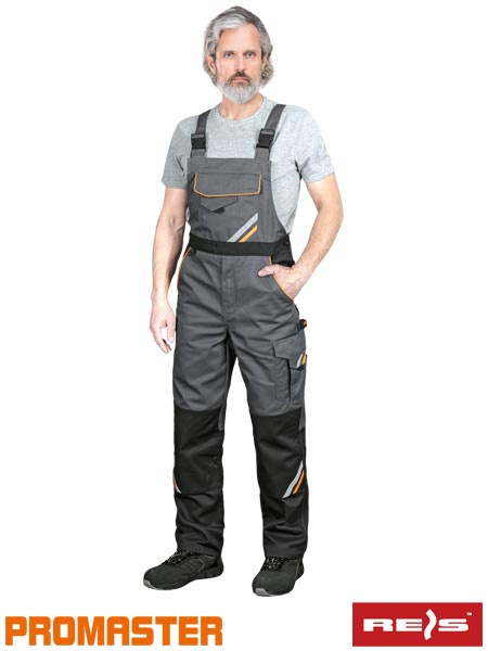 spodnie robocze ogrodniczki Prox Reis szaro-czarne spodnie robocze ogrodniczki Prox Reis szaro-czarne