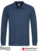 polo męskie z długim rękawem SST3400 Stedman granatowe