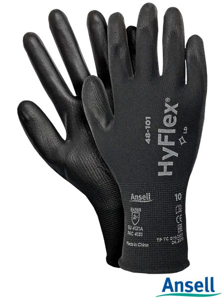 RĘKAWICE OCHRONNE RASENSIL48-101 CZARNE, RĘKAWICE ROBOCZE HYFLEX 48-101 (EX. SENSILITE) ANSELL POWLEKANE PU RĘKAWICE OCHRONNE RASENSIL48-101 CZARNE, RĘKAWICE ROBOCZE HYFLEX 48-101 (EX. SENSILITE) ANSELL POWLEKANE PU