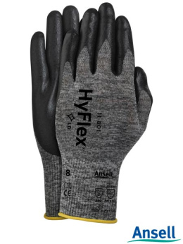 RĘKAWICE ROBOCZE  POWLEKANE NITRYLEM HYFLEX 11-801 ANSELL NA MAGAZYN DO SERWISU DO SMARÓW I OLEJU