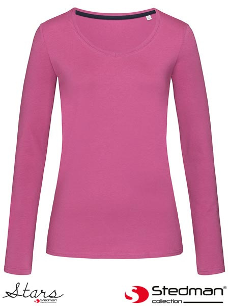 t-shirt damski z długim rękawem SST9720 Stedman różowy
