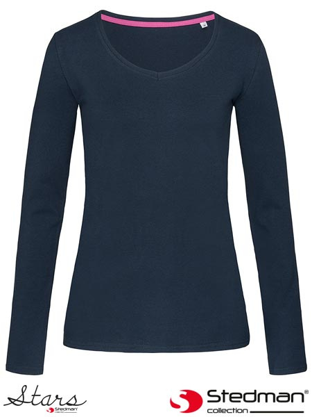 t-shirt damski z długim rękawem SST9720 Stedman niebieski