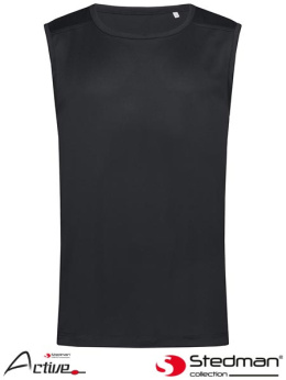 t-shirt męski bez rękawów SST8440 Stedman czarny