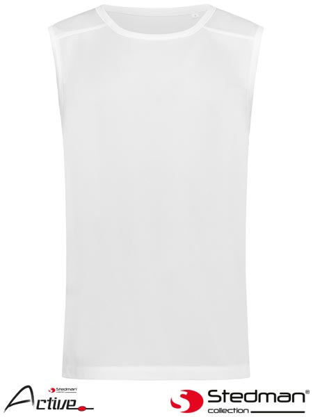 t-shirt męski bez rękawów SST8440 Stedman biały