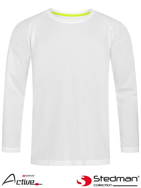 t-shirt męski z długim rękawem SST8420 Stedman biały