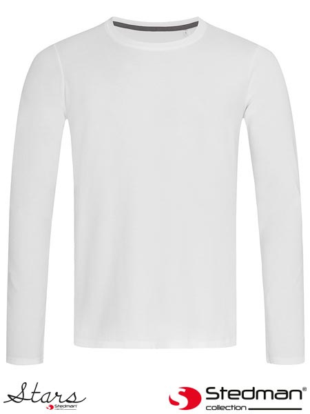 t-shirt męski z długim rękawem SST9620 Stedman biały
