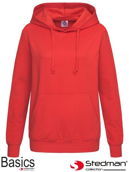 bluza damska z kapturem SST4110 Stedman czerwona