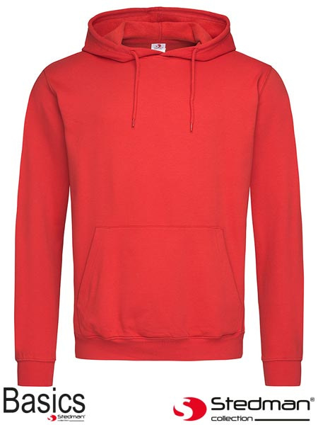 bluza męska z kapturem SST4100 Stedman czerwona bluza męska z kapturem SST4100 Stedman czerwona