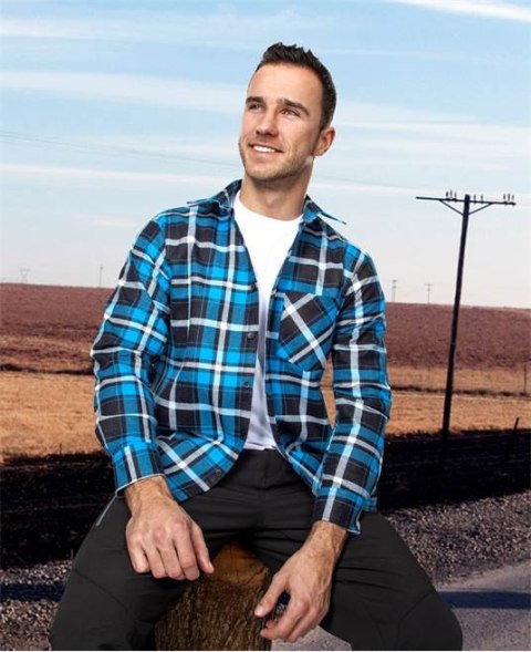 koszula bhp flanelowa H20086 Jonah Ardon niebieska koszula bhp flanelowa H20086 Jonah Ardon niebieska