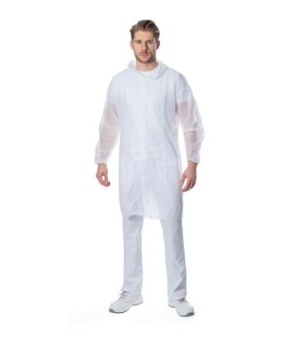 płaszcz roboczy jednorazowy PP H4040 Sylvie Ardon biały