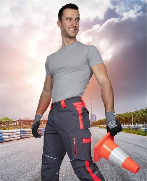 spodnie robocze do pasa Neon H6437 Ardon przedłużone szaro-czerwone spodnie robocze do pasa Neon H6437 Ardon przedłużone szaro-czerwone