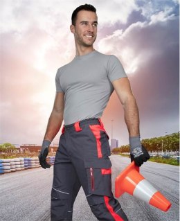 spodnie robocze do pasa Neon H6436 Ardon skrócone szaro-czerwone