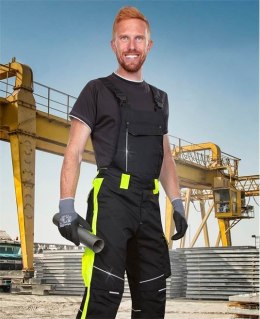 spodnie robocze ogrodniczki Neon H6435 Ardon przedłużone czarno-żółte
