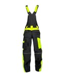 spodnie bhp z szelkami H6435 Neon Ardon przedłużone czarno-żółte