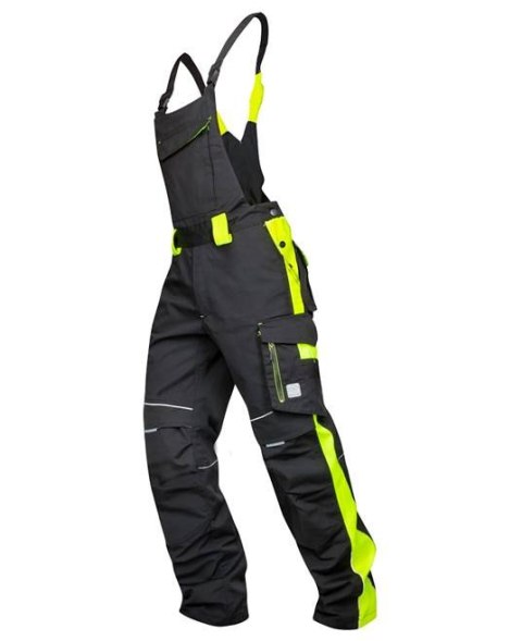 ogrodniczki robocze H6434 Neon Ardon skrócone czarno-żółte ogrodniczki robocze H6434 Neon Ardon skrócone czarno-żółte